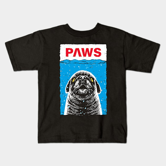 Paws Pug Kids T-Shirt by barmalisiRTB